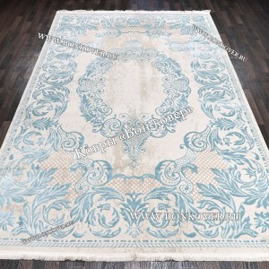 Турецкий Ковер для гостиной Белый с Голубым Арт 29862