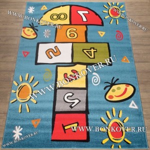 Детский Ковер Разноцветный Дизайн 17 Синий